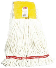 Rubbermaid - 5" Yellow Head Band, Small Blended Fiber Loop End Mop Head - 4 Ply, Use for General Purpose - USA Tool & Supply