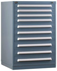 Vidmar - 7 Drawer, Preconfigured Modular Storage Cabinet - Steel, 30" Wide x 27-3/4" Deep x 44" High, Light Blue - USA Tool & Supply