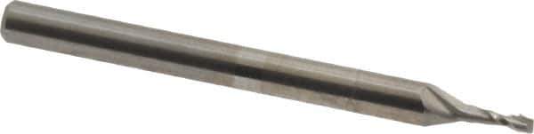OSG - 3/64", 9/64" LOC, 1/8" Shank Diam, 1-1/2" OAL, 2 Flute, Solid Carbide Square End Mill - Single End, Uncoated, Spiral Flute, 30° Helix, Centercutting, Right Hand Cut, Right Hand Flute, Series 402 - USA Tool & Supply