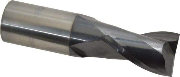 OSG - 1", 1-1/2" LOC, 1" Shank Diam, 4" OAL, 2 Flute, Solid Carbide Square End Mill - Single End, TiAlN Finish, Spiral Flute, 30° Helix, Centercutting, Right Hand Cut, Right Hand Flute, Series 402 - USA Tool & Supply