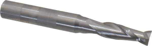 OSG - 17/64", 3/4" LOC, 5/16" Shank Diam, 2-1/2" OAL, 2 Flute, Solid Carbide Square End Mill - Single End, Uncoated, Spiral Flute, 30° Helix, Centercutting, Right Hand Cut, Right Hand Flute, Series 402 - USA Tool & Supply