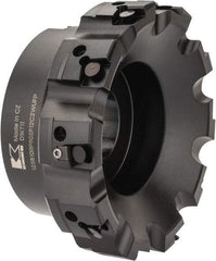 Kennametal - 10 Inserts, 5" Cut Diam, 1-1/2" Arbor Diam, 0.236" Max Depth of Cut, Indexable Square-Shoulder Face Mill - 0/90° Lead Angle, 2-3/8" High, SPHX 1205... Insert Compatibility, Series Fix-Perfect - USA Tool & Supply