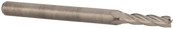 Value Collection - 3/32", 3/8" LOC, 1/8" Shank Diam, 1-1/2" OAL, 4 Flute, Solid Carbide Square End Mill - Single End, Uncoated, Spiral Flute, 30° Helix, Centercutting, Right Hand Cut, Right Hand Flute - USA Tool & Supply