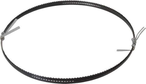 Disston - 6 TPI, 7' 9-1/2" Long x 1/4" Wide x 0.025" Thick, Welded Band Saw Blade - Carbon Steel, Toothed Edge, Raker Tooth Set, Hard Back, Contour Cutting - USA Tool & Supply