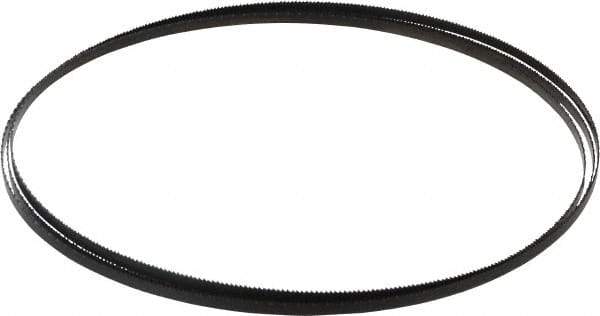 Disston - 14 TPI, 7' 9-1/2" Long x 1/4" Wide x 0.025" Thick, Welded Band Saw Blade - Carbon Steel, Toothed Edge, Raker Tooth Set, Hard Back, Contour Cutting - USA Tool & Supply