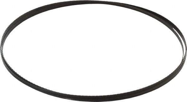 Disston - 18 TPI, 7' 9-1/2" Long x 1/4" Wide x 0.025" Thick, Welded Band Saw Blade - Carbon Steel, Toothed Edge, Raker Tooth Set, Hard Back, Contour Cutting - USA Tool & Supply