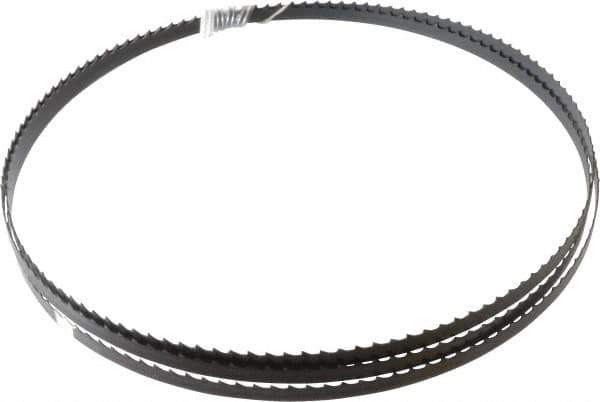 Disston - 4 TPI, 7' 9-1/2" Long x 3/8" Wide x 0.025" Thick, Welded Band Saw Blade - Carbon Steel, Toothed Edge, Raker Tooth Set, Hard Back, Contour Cutting - USA Tool & Supply