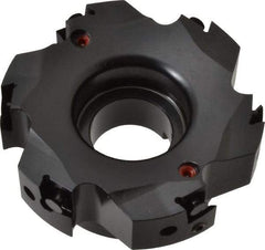Kennametal - 6 Inserts, 4" Cut Diam, 1-1/4" Arbor Diam, 0.394" Max Depth of Cut, Indexable Square-Shoulder Face Mill - 0/90° Lead Angle, 1-3/4" High, BGHX 15L5... Insert Compatibility, Through Coolant, Series Fix-Perfect - USA Tool & Supply