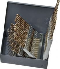 Interstate - 135° Point, Bright Finish, Cobalt Jobber Length Drill Bit Set - USA Tool & Supply
