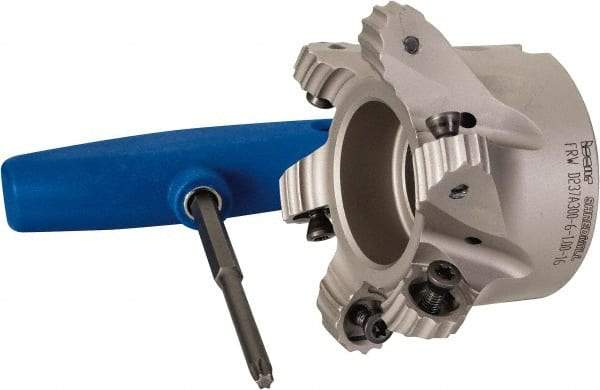 Iscar - 2.37" Cut Diam, 0.315" Max Depth, 1" Arbor Hole, 6 Inserts, RC.. 1607 Insert Style, Indexable Copy Face Mill - FRW Cutter Style, 1-3/4 High, Series MillShred - USA Tool & Supply