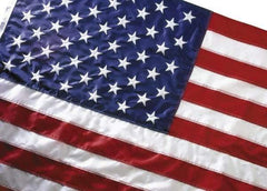 Valley Forge Flag Co - 8 Ft. Wide x 5 Ft. High, American Flag - Outdoor, Polyester, Red, White and Blue, Pole Mounted, Includes Brass Grommets - USA Tool & Supply