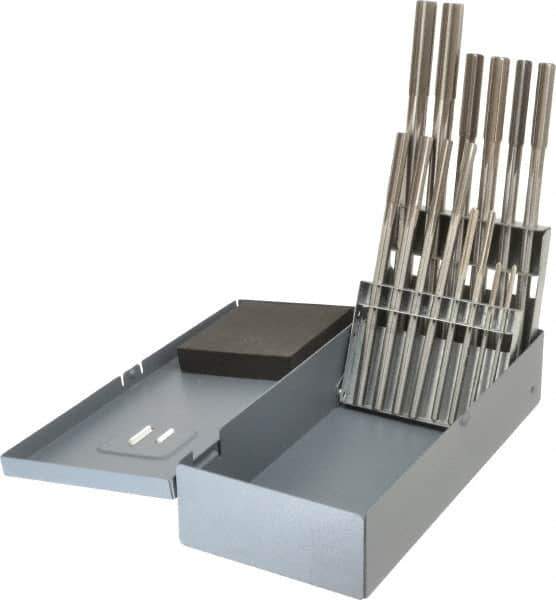 Alvord Polk - 0.123" to 0.4995", Chucking Reamer Set - Straight Flute, Right Hand Cut, 14 Pieces - USA Tool & Supply