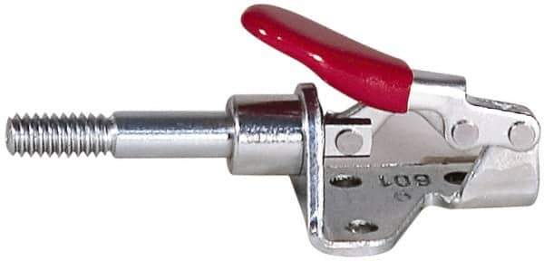 De-Sta-Co - 7,500 Lb Load Capacity, Flanged Base, Carbon Steel, Standard Straight Line Action Clamp - 6 Mounting Holes, 0.41" Mounting Hole Diam, 0.87" Plunger Diam, Straight Handle - USA Tool & Supply