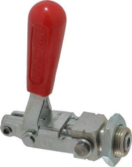 De-Sta-Co - 299 Lb Load Capacity, Threaded Base, Carbon Steel, Standard Straight Line Action Clamp - 0.44" Plunger Diam, Straight Handle - USA Tool & Supply