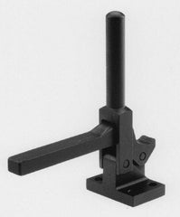 De-Sta-Co - 600 Lb Holding Capacity, Vertical Handle, Manual Hold Down Toggle Clamp - 95° Handle Movement, 95° Bar Opening, Solid Bar, Flanged Base, Electro-Plated Zinc, Carbon Steel - USA Tool & Supply