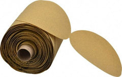 3M - 5" Diam, 80 Grit FEPA, Aluminum Oxide Adhesive PSA Disc - Medium Grade, Gold, A Weighted Backing, Flexible, Use with Random Orbital Sanders - USA Tool & Supply