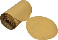 3M - 6" Diam, 400 Grit FEPA, Aluminum Oxide Adhesive PSA Disc - Extra Fine Grade, Gold, A Weighted Backing, Flexible, Use with Random Orbital Sanders - USA Tool & Supply