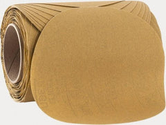 3M - 8" Diam, 150 Grit FEPA, Aluminum Oxide Adhesive PSA Disc - Very Fine Grade, Gold, A Weighted Backing, Flexible, Use with Random Orbital Sanders - USA Tool & Supply