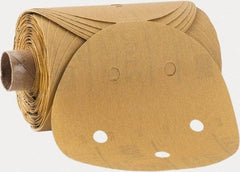 3M - 5" Diam, 400 Grit FEPA, Aluminum Oxide Adhesive PSA Disc - Extra Fine Grade, Gold, A Weighted Backing, Flexible, Use with Random Orbital Sanders - USA Tool & Supply