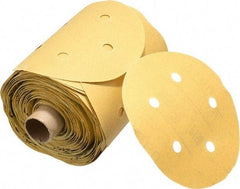 3M - 5" Diam, 150 Grit FEPA, Aluminum Oxide Adhesive PSA Disc - Very Fine Grade, Gold, A Weighted Backing, Flexible, Use with Random Orbital Sanders - USA Tool & Supply