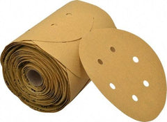 3M - 6" Diam, 80 Grit FEPA, Aluminum Oxide Adhesive PSA Disc - Medium Grade, Gold, A Weighted Backing, Flexible, Use with Random Orbital Sanders - USA Tool & Supply
