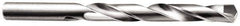 Made in USA - 23/32" 135° Carbide-Tipped Jobber Drill - Bright Finish, Right Hand Cut, Spiral Flute, Straight Shank, 7-5/8" OAL, Split Point - USA Tool & Supply