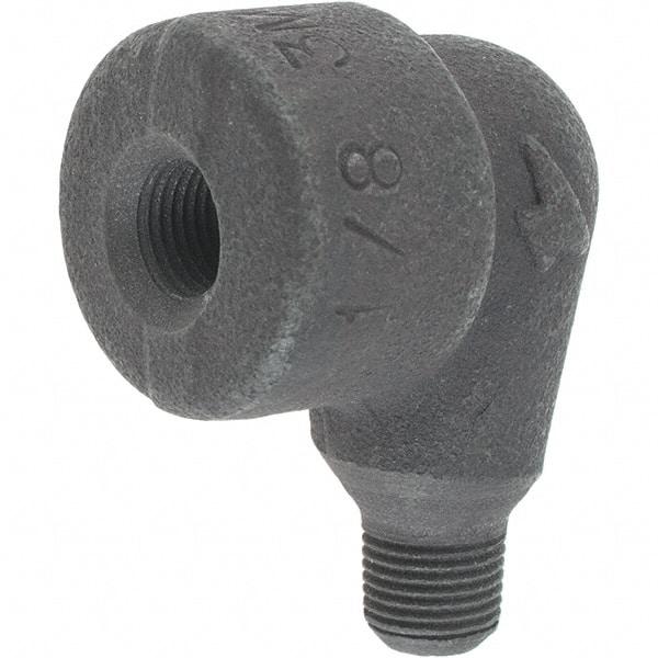 Made in USA - Size 1/8", Class 3,000, Forged Carbon Steel Black Pipe 90° Street Elbow - 3,000 psi, Threaded End Connection - USA Tool & Supply