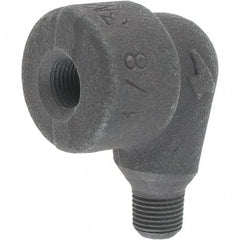 Made in USA - Size 1/8", Class 3,000, Forged Carbon Steel Black Pipe 90° Street Elbow - 3,000 psi, Threaded End Connection - USA Tool & Supply