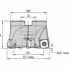 Kennametal - 2-1/2" Cut Diam, 1" Arbor Hole Diam, Indexable Square-Shoulder Face Mill - USA Tool & Supply