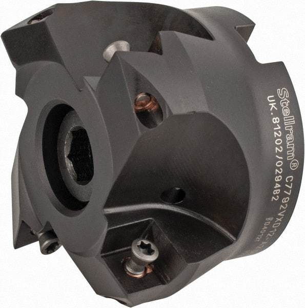 Kennametal - 2-1/2" Cut Diam, 0.098" Max Depth, 1" Arbor Hole, 4 Inserts, XD 12 Insert Style, Indexable Copy Face Mill - C7792VXD12-A2.50Z04R Cutter Style, 1.574" High, Through Coolant, Series 7792 - USA Tool & Supply