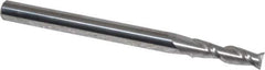 Accupro - 3.5mm, 12mm LOC, 4mm Shank Diam, 50mm OAL, 2 Flute, Solid Carbide Square End Mill - Single End, Uncoated, Spiral Flute, 40° Helix, Centercutting, Right Hand Cut, Right Hand Flute - USA Tool & Supply