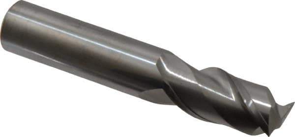 Accupro - 16mm, 32mm LOC, 16mm Shank Diam, 89mm OAL, 2 Flute, Solid Carbide Square End Mill - Single End, Uncoated, Spiral Flute, 40° Helix, Centercutting, Right Hand Cut, Right Hand Flute - USA Tool & Supply
