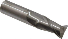Accupro - 20mm, 38mm LOC, 20mm Shank Diam, 100mm OAL, 2 Flute, Solid Carbide Square End Mill - Single End, Uncoated, Spiral Flute, 40° Helix, Centercutting, Right Hand Cut, Right Hand Flute - USA Tool & Supply