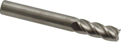 Accupro - 8mm, 20mm LOC, 8mm Shank Diam, 63mm OAL, 4 Flute, Solid Carbide Square End Mill - Single End, Uncoated, Spiral Flute, 40° Helix, Centercutting, Right Hand Cut, Right Hand Flute - USA Tool & Supply