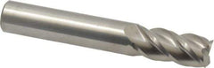 Accupro - 12mm, 25mm LOC, 12mm Shank Diam, 76mm OAL, 4 Flute, Solid Carbide Square End Mill - Single End, Uncoated, Spiral Flute, 40° Helix, Centercutting, Right Hand Cut, Right Hand Flute - USA Tool & Supply