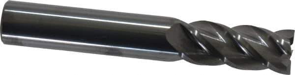 Accupro - 14mm, 32mm LOC, 14mm Shank Diam, 89mm OAL, 4 Flute, Solid Carbide Square End Mill - Single End, Uncoated, Spiral Flute, 40° Helix, Centercutting, Right Hand Cut, Right Hand Flute - USA Tool & Supply