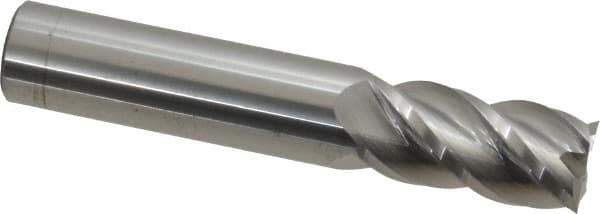 Accupro - 16mm, 32mm LOC, 16mm Shank Diam, 89mm OAL, 4 Flute, Solid Carbide Square End Mill - Single End, Uncoated, Spiral Flute, 40° Helix, Centercutting, Right Hand Cut, Right Hand Flute - USA Tool & Supply