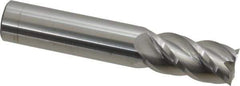 Accupro - 16mm, 32mm LOC, 16mm Shank Diam, 89mm OAL, 4 Flute, Solid Carbide Square End Mill - Single End, Uncoated, Spiral Flute, 40° Helix, Centercutting, Right Hand Cut, Right Hand Flute - USA Tool & Supply