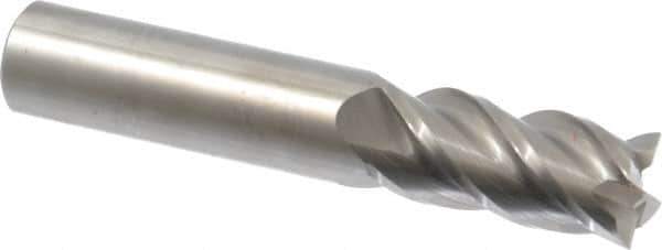 Accupro - 18mm, 38mm LOC, 18mm Shank Diam, 100mm OAL, 4 Flute, Solid Carbide Square End Mill - Single End, Uncoated, Spiral Flute, 40° Helix, Centercutting, Right Hand Cut, Right Hand Flute - USA Tool & Supply
