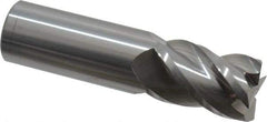 Accupro - 25mm, 38mm LOC, 25mm Shank Diam, 92mm OAL, 4 Flute, Solid Carbide Square End Mill - Single End, Uncoated, Spiral Flute, 40° Helix, Centercutting, Right Hand Cut, Right Hand Flute - USA Tool & Supply