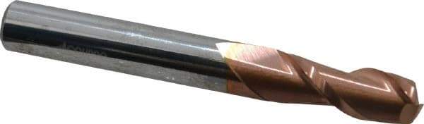 Accupro - 8mm, 20mm LOC, 8mm Shank Diam, 63mm OAL, 2 Flute, Solid Carbide Square End Mill - Single End, TiCN Finish, Spiral Flute, 40° Helix, Centercutting, Right Hand Cut, Right Hand Flute - USA Tool & Supply