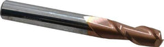 Accupro - 8mm, 20mm LOC, 8mm Shank Diam, 63mm OAL, 2 Flute, Solid Carbide Square End Mill - Single End, TiCN Finish, Spiral Flute, 40° Helix, Centercutting, Right Hand Cut, Right Hand Flute - USA Tool & Supply
