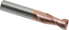 Accupro - 12mm, 25mm LOC, 12mm Shank Diam, 76mm OAL, 2 Flute, Solid Carbide Square End Mill - Single End, TiCN Finish, Spiral Flute, 40° Helix, Centercutting, Right Hand Cut, Right Hand Flute - USA Tool & Supply