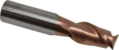 Accupro - 20mm, 38mm LOC, 20mm Shank Diam, 100mm OAL, 2 Flute, Solid Carbide Square End Mill - Single End, TiCN Finish, Spiral Flute, 40° Helix, Centercutting, Right Hand Cut, Right Hand Flute - USA Tool & Supply
