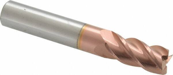 Accupro - 12mm, 25mm LOC, 12mm Shank Diam, 76mm OAL, 4 Flute, Solid Carbide Square End Mill - Single End, TiCN Finish, Spiral Flute, 40° Helix, Centercutting, Right Hand Cut, Right Hand Flute - USA Tool & Supply