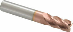 Accupro - 12mm, 25mm LOC, 12mm Shank Diam, 76mm OAL, 4 Flute, Solid Carbide Square End Mill - Single End, TiCN Finish, Spiral Flute, 40° Helix, Centercutting, Right Hand Cut, Right Hand Flute - USA Tool & Supply