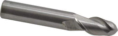 Accupro - 12mm Diam, 25mm LOC, 2 Flute Solid Carbide Ball End Mill - Uncoated, Single End, 76mm OAL, 12mm Shank Diam, Spiral Flute - USA Tool & Supply