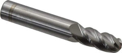 Accupro - 11mm Diam, 25mm LOC, 4 Flute Solid Carbide Ball End Mill - Uncoated, Single End, 76mm OAL, 12mm Shank Diam, Spiral Flute - USA Tool & Supply
