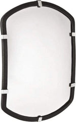 PRO-SAFE - Indoor Rectangular Convex Safety, Traffic & Inspection Mirrors - Acrylic Lens, Laminated Hardboard Backing, 16" High, 20' Max Covered Distance - USA Tool & Supply