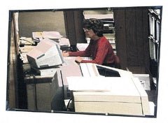 PRO-SAFE - Indoor/Outdoor Rectangular Flat Safety, Traffic & Inspection Mirrors - Acrylic Lens, Laminated Hardboard Backing, 12" High - USA Tool & Supply